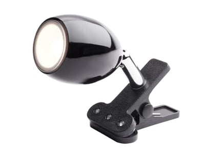 Newhouse Lighting NHCLP-JO-BK Joe LED Mini Clamp Lamp & Reading Spotlight Perfect for The Office, Study & Bedroom, Metal, Black - color: Black