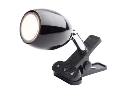 Newhouse Lighting NHCLP-JO-BK Joe LED Mini Clamp Lamp & Reading Spotlight Perfect for The Office, Study & Bedroom, Metal, Black - color: Black