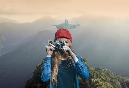 10x8ft Christ The Redeemer Backdrop Famous Place in Rio de Janeiro Brazil Historical Architecture Photography Background Holiday Vacation Travel Party Decorations Photo Studio Props - size: 10x8ft