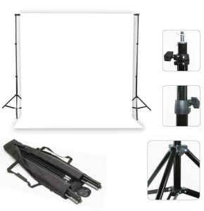 800W Photography Lighting Kit, 10 x 10 Feet Cotton Black Muslin Backdrop Background and Photo Portrait 33-Inch Umbrella, White