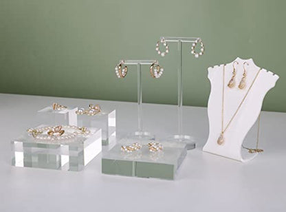 2pcs Acrylic earring display risers, Jewelry display riser stand, clear ring risers for display selling【2pcs 1.57 L x1.57 W x1.57 H inch】 - size: 1.57 L x1.57 W x1.57 H inch 2pcs