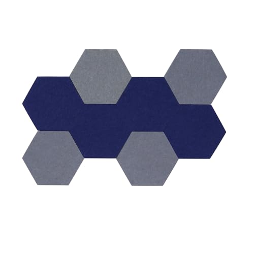 LAJAR 8 Pcs Hexagon Felt Bulletin Board Tiles, Self Adhesive Felt Pin Board Wall Tiles for Photos, Pictures, Memos (Navy Blue) - color: Navy Blue
