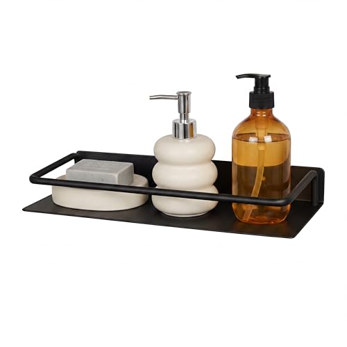 JOOM Wall Shelf,Metal Floating Shelf,12" Black Floating Shelf, Small Shelf for Wall(Black, 12 in) - color: Black, size: 12 Inch-Upgraded Fence