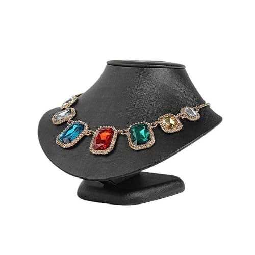Jewelry Stand Fashion Display Rack Light Luxury Jewelry Display Props High-Grade Jewelry Counter Jewelry Display Rack Neck Stand Necklace Organizer(Black,Small) - color: Black, size: Small