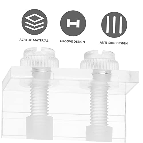 ORFOFE 2Pcs Transparent Acrylic Clips for Aquarium Background Durable Fish Tank Backdrop Clamp with Siphon Groove Design for Securely Fixing Backgrounds Aquariums