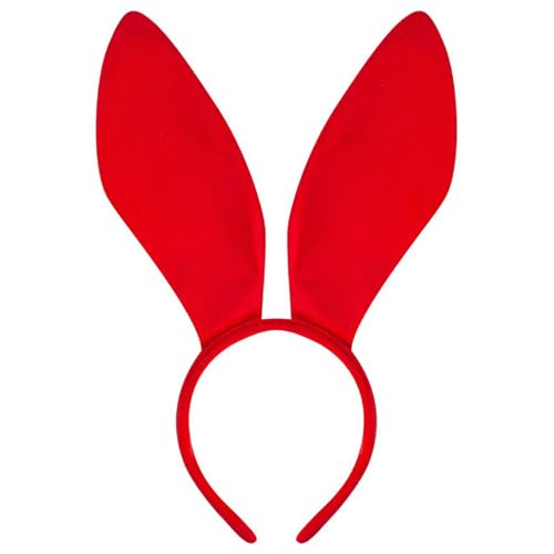 Rabbits Ears Hairband Photo Props Easters Hair Hoop Headband Party Headpiece Dress up Headbands for Music Festival - color: Red
