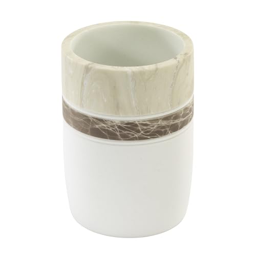 Izod – Tumbler, Hand-Painted Resin with Marble Detail, Modern Home Decor – Perfect for Holding Toothbrushes and Bathroom Essentials (Tidal) - size: Tumbler