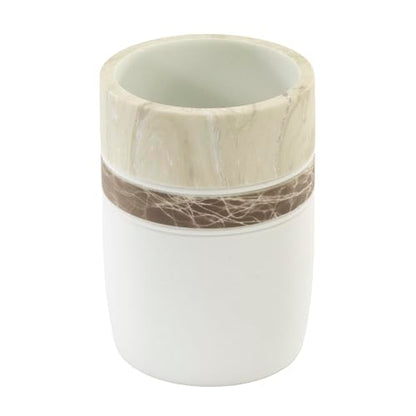 Izod – Tumbler, Hand-Painted Resin with Marble Detail, Modern Home Decor – Perfect for Holding Toothbrushes and Bathroom Essentials (Tidal) - size: Tumbler
