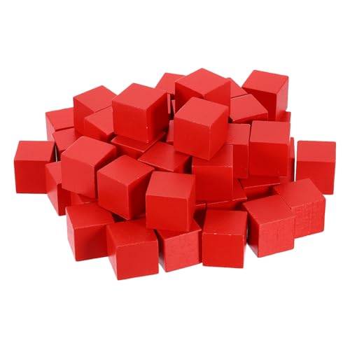 uxcell 100Pcs Wood Blocks for Crafts, 1 Inch Unfinished Wooden Cube Pine Wood Square Block for DIY Craft Projects, Red - color: Red, size: 1"