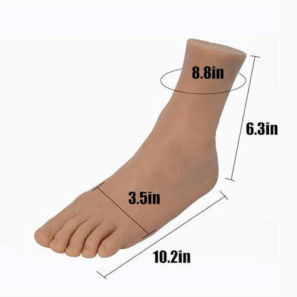 Short Silicone Lifesize Male Mannequin Foot with Bone Display Jewerly Sandal Shoe Sock Display Art Sketch, 1 Pair Man Foot Model
