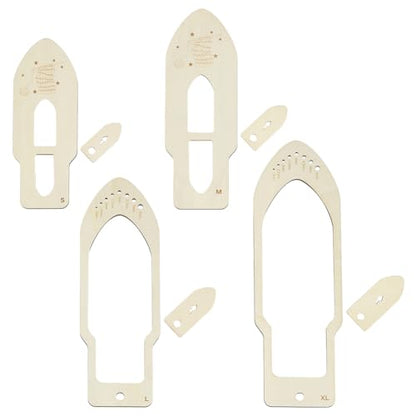 BENECREAT 4 Sizes Wooden Mitten Blocker Knitting Set, Wood Glove Knitting Model Tool, Household Display Hand Knitting Gloves Board Molds for Sewing Knitting