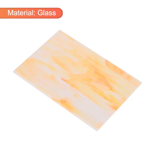 MECCANIXITY Stained Glass Sheet Mosaic Tile 7.9 Inch x 5.9 Inch Champagne Stained Glass Sheets for Crafts DIY, Art Project - color: Champagne