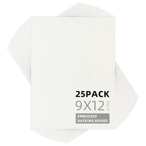 Somime 25 Pack Embossed Backing Boards Only, 9x12 Uncut White Mat Board, Acid Free Backer Boards Ideal for Photos, Pictures, Prints, Frames, and Artwork - size: 9x12