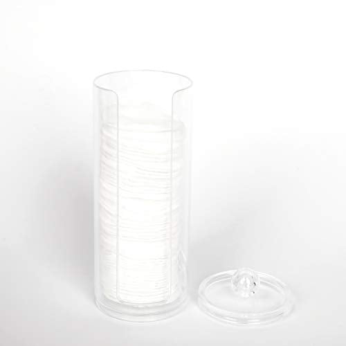 Cosmetic Cotton Pad Holder - Acrylic Makeup Remover Organizer with Dispenser & Storage Rack