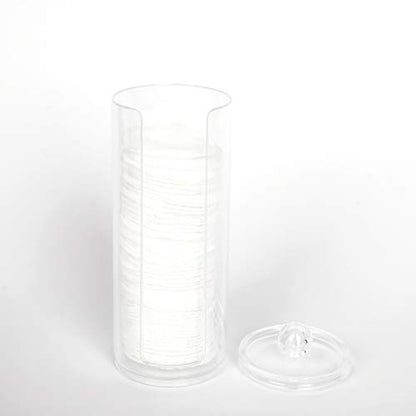 Cosmetic Cotton Pad Holder - Acrylic Makeup Remover Organizer with Dispenser & Storage Rack