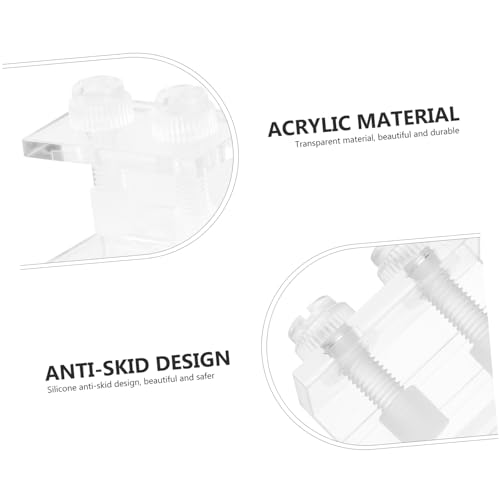 ORFOFE 2Pcs Transparent Acrylic Clips for Aquarium Background Durable Fish Tank Backdrop Clamp with Siphon Groove Design for Securely Fixing Backgrounds Aquariums