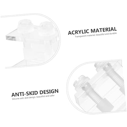 ORFOFE 2Pcs Transparent Acrylic Clips for Aquarium Background Durable Fish Tank Backdrop Clamp with Siphon Groove Design for Securely Fixing Backgrounds Aquariums