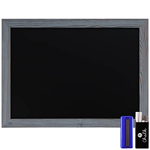 Rustic Grey Magnetic Wall Chalkboard, Large Size 18" x 24", Framed Chalkboard - Decorative Magnet Board Great for Kitchen Decor, Weddings, Restaurant Menus and More! … (18" x 24")… - color: 4 - Grey, size: 18 x 24 inches