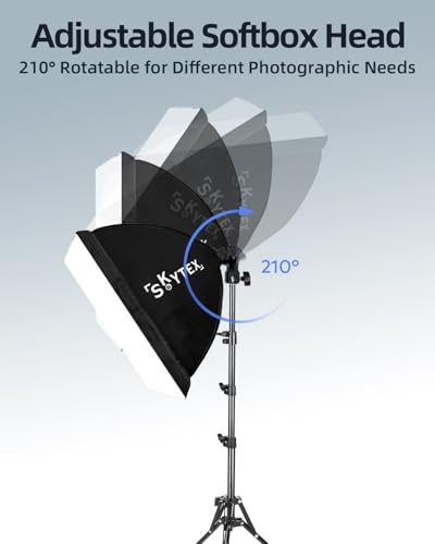 Skytex Softbox Lighting Kit 16x16in Soft Box 1Pack Upgrade 135W 2700-6400K 100V-240V E27 LEDBulb Continuous Photography Lighting,Photo Studio Light Equipment for Camera Shooting Video Recording
