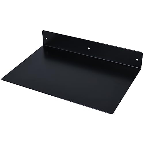 RealPlus Metal Floating Shelf Wall Mounted (12 inch x 8 inch) Heavy Duty Industrial Modern Steel Display Shelves, Black (Pack of 3) - color: Black (Pack of 3), size: 12"W x 8"D