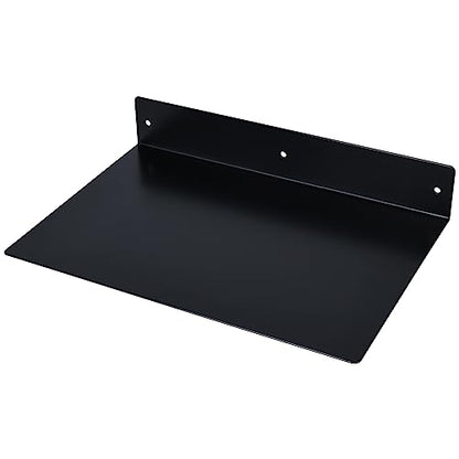RealPlus Metal Floating Shelf Wall Mounted (12 inch x 8 inch) Heavy Duty Industrial Modern Steel Display Shelves, Black (Pack of 3) - color: Black (Pack of 3), size: 12"W x 8"D