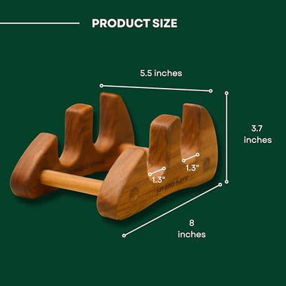 Chopping Board Stand – Teak Wood – Premium Handmade Holder Organizer for Boards, Drying Rack, Single or Dual Slot, Fits Thick Boards, Air-Dry Base (2 Slots (1.3 in Thickness)) - style: 2 Slots - 1.3" Thick Each