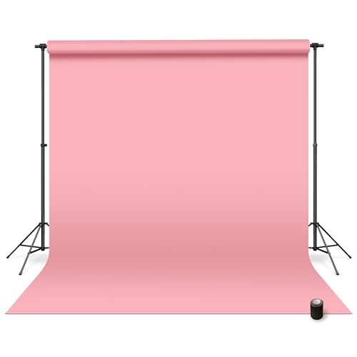 Denny Manufacturing - Seamless Paper Backdrop for Photography, Pink Seamless Paper Roll - Light Pink (53 in x 36 ft) Includes Free Roll Black Gaffer Tape (2 in x 13 ft) - color: Light Pink, size: 53 in x 36 ft