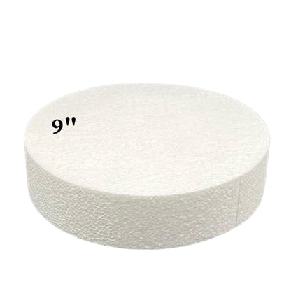 FromJennWithLove 9x2 Inch Cake Dummy – 9in Round Styrofoam Form, 2in Tall – USA-Made for Decorators, Bakers & Fake Cake Displays