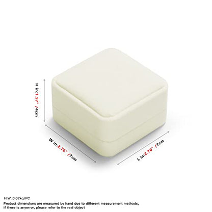 Oirlv Velvet Earring Gift Box Wedding Valentine's Day White Earrings Stud Case - style: Earring Box