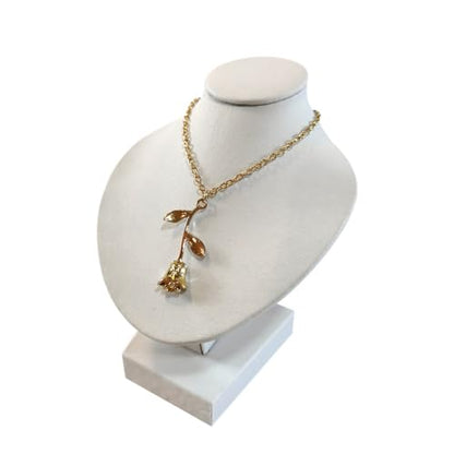 Portrait Jewelry Stand Pendant Jewelry Display Stand Wooden Portrait Neck Model Necklace Holder Stand for Selling - color: White