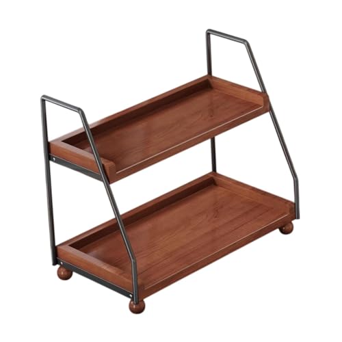 2 Layer Cup Riser Stand Tiered Display Step Shelf Vintage Tabletop Organizer Mugs Holder for Cupcakes Cabinet