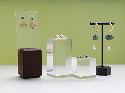 Acrylic ring risers for display, Clear jewelry stand display risers, Retail earring riser for display home decor【1.57 L x1.57 W x3.15 H inch】 - size: 1.57 L x1.57 W x3.15 H inch