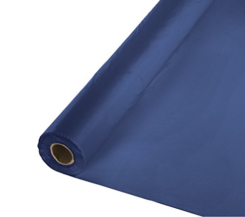 Creative Converting Roll Plastic Table Cover, 100-Feet, Navy - color: Blue