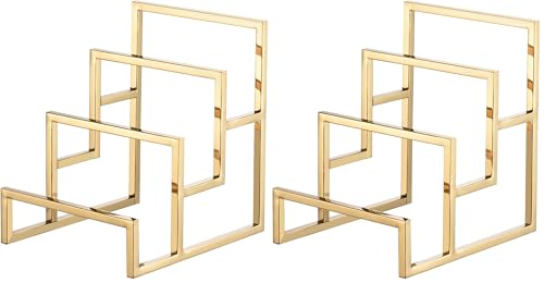 uxcell Clutch Purse Display Stand 3 Layer Wallet Display Rack Metal Clutch Holder Riser for Home Retail Store Supplies - Gold (Pack of 2) - color: Gold, size: 3 Layer (Pack of 2)