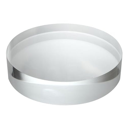 CiaoHER 2in Thickness 9in Diameter Acrylic Disc Display Block Clear Polished Round Pedestal Stand Riser 9" x 2", 1 Pack