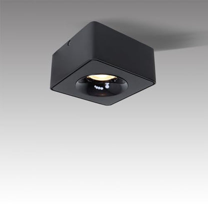 LED Dimmable Square Ceiling Spotlight Aluminum Black Wide 4.61 in Ultra-Thin 2.16 in Downlight Modern Ceiling Mounted Spot Light Fixture for Living Room Hallway Foyer CRI 98 12W 3000K 002 - color: Black, size: Square-12W-Dimmable