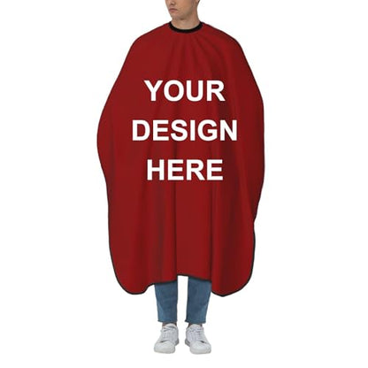 Custom Barber Cape Unisex Salon Hair Cutting Capes Add Your Image Logo Haircut Kit Personalized Stylist Tool - color: Dark Red
