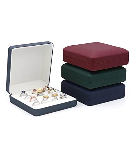 Small Ring Organizer Box, Portable Rings Jewelry Holder Case, Modern Ring Storage Tray Fit for Women, Girl for Travel (Green) - color: Green