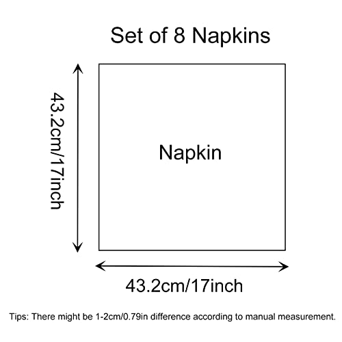 Cloth Napkins Set of 8 – Square 17x17 Inch Jacquard Fabric Polyester Washable Reusable Cloth Napkins for Kitchen Dinner Dining Restaurants Wedding Party Banquet Table (Light Blue) - color: Light Blue