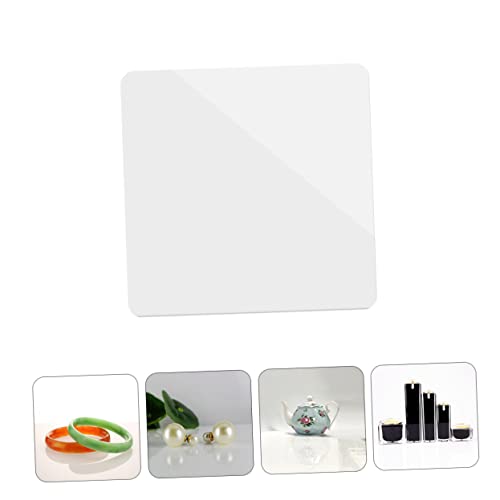 2pcs Acrylic Reflective Board Photo Photography Board Acrylic Mirror Jewelry Photos Supplies Acrylic Display Stand Reflective Plate Reflector Makeup Photography Background, 20X20CM, White