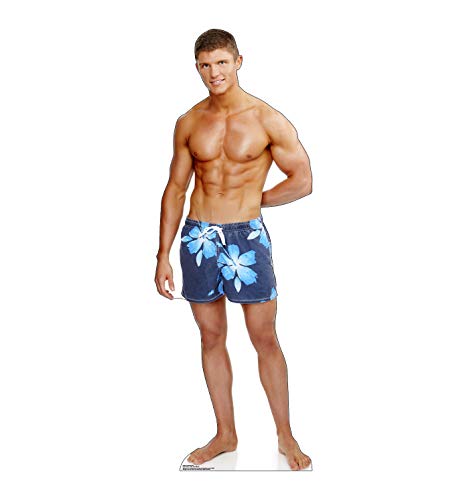 Cardboard People Beach Muscle Man Life Size Cardboard Cutout Standup - color: Beach Muscle Man