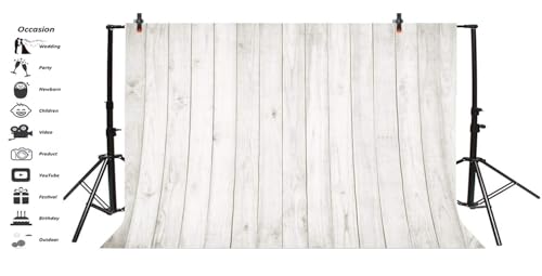 Yeele 7x5ft Vintage Wood Backdrop Retro Rustic White and Gray Wooden Floor Background for Photography Kids Adult Photo Booth Video Shoot Vinyl Studio Props