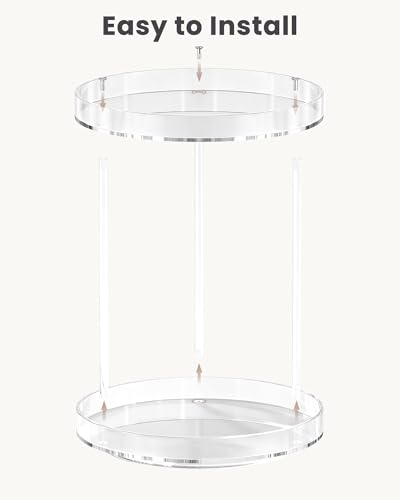 Lolalet 360 Degree Rotating Acrylic Perfume Organizer Stand, 2 Tiers Clear Perfumes Holder Display Rack, Makeup Skincare Organization for Vanity Bathroom Countertop -Large, Clear - size: Large