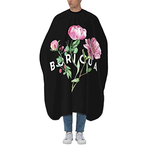 Puerto Rico Barber Cape With Adjustable Closure, Hairdressing Haircut Apron Barber Cover Gown For Hairdresser Styling Home - color: Puerto Rico Floral