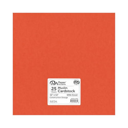 Cdstk Muslin 12x12 74lb 25pc Pk ConstructionOrange - color: Construction Orange