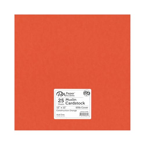 Cdstk Muslin 12x12 74lb 25pc Pk ConstructionOrange - color: Construction Orange
