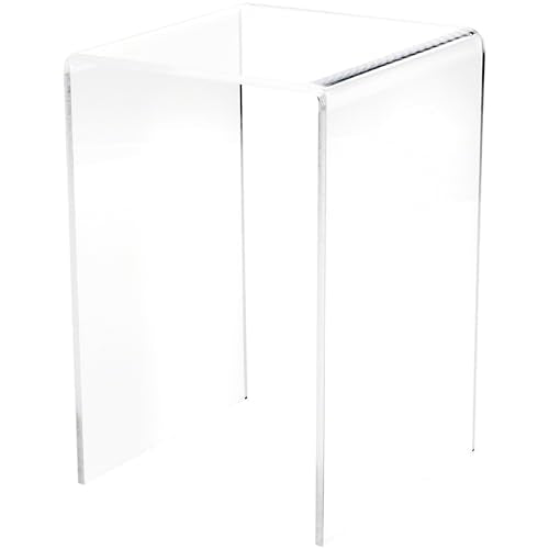 Plymor Clear Acrylic Vertical Square Display Riser, 9" H x 6" W x 6" D (3/16" thick) - size: 9" x 6" x 6"