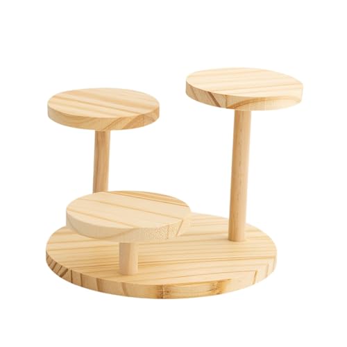 Wood Riser Display Stand Multi Tier Desktop Makeup Organizer Decor Wooden Base Display Rack for Mini Doll Jewelry