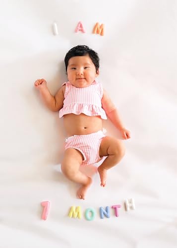 Lucy Darling Felt Baby Monthly Milestone Numbers – Signs & Photo Props – Soft Letters & Numbers for Baby Announcement, Newborn Photography – Pastel - color: Pastel