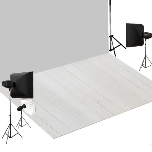 Kate Photography Floor Mats White Wood Floor Backdrop Rubber Flooring Mat for Photo Studio 8x5ft - color: White, size: 8x5ft